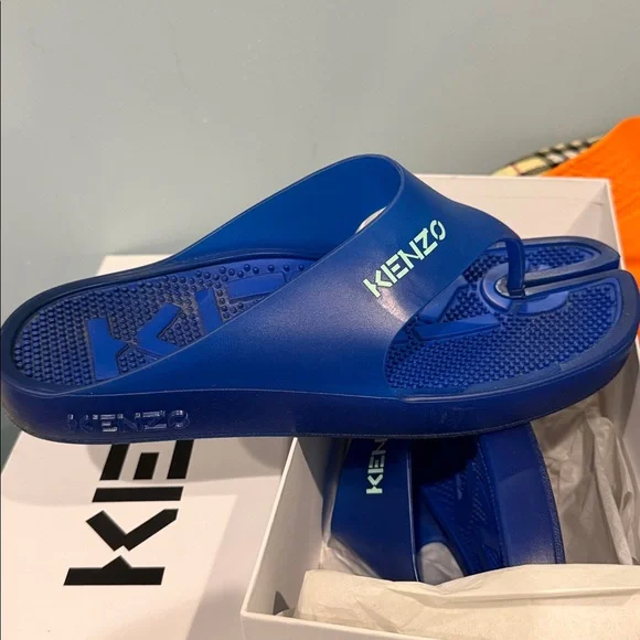 Kenzo Vibrant Blue Slide Sandals - Picture 2 of 4